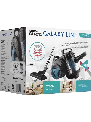 Пылесос Galaxy Line GL 6251 синий/черный, 500/1700 Вт, уборка сухая, пылесборник контейнер 3 л