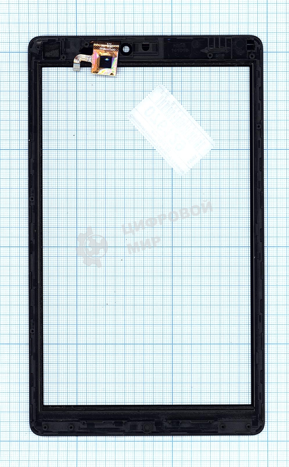 Сенсорное стекло (тачскрин) для Irbis TZ84, черное с рамкой