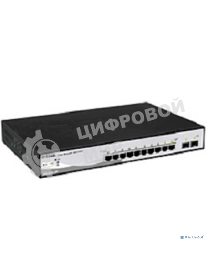 Коммутатор управляемый D-Link DGS-1210-10P/ME 2 уровня с 8 портами 10/100/1000Base-T с поддержкой PoE и 2 портами 1000Base-X SFP