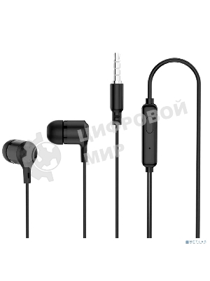 Проводные наушники Perfeo CALL черные, внутриканальные, встроенный микрофон
