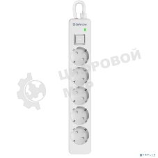Удлинитель с сетевым фильтром Defender DFS 133, белый, 5 розеток, 3 м.
