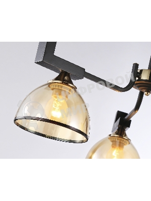 Светильник Ambrella light TR9098/3 BK/GD/TI черный/золото/янтарь E27*3 max 40W D600*316