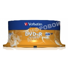 Диск DVD-R Verbatim 4.7Gb 16x Cake Box (25шт) (43522)