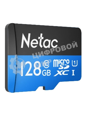 Флеш карта MicroSDXC 128Gb Netac Class 10 UHS-I U1 P500 Standart + адаптер NT02P500STN-128G-R