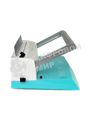 Переплетчик ГЕЛЕОС БП-16 бирюзово-белый на пластиковую пружину, А4, ручная перфорация 16 листов, переплет макс до 500 л., глубина перфорации 2-3-4-5 мм