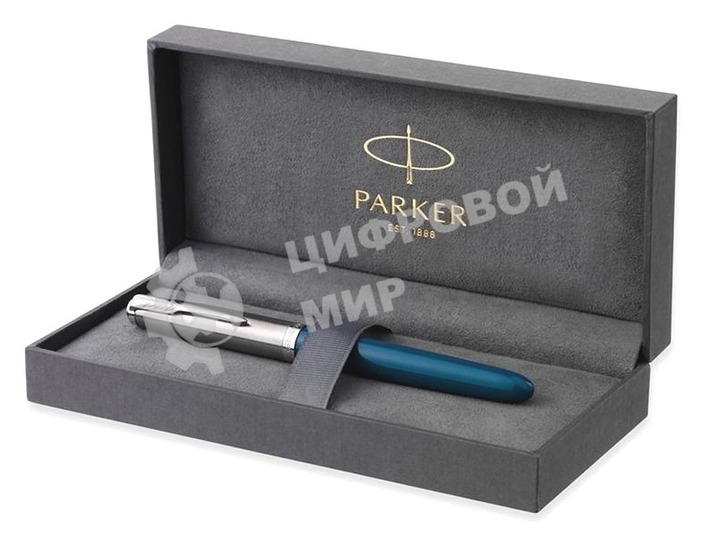 Ручка перьевая Parker 51 Core (CW2123506) Teal Blue CT, F, сталь нержавеющая, подарочная коробка