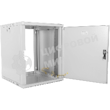 Шкаф коммутационный ЦМО (ШРН-15.500.1) настенный 15U 600x529 мм пер. дв. металл 200 кг серый 470 мм 180 град.