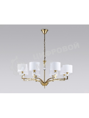 Люстра Ambrella light LH71133/8 BS/WH латунь/белый E14/8 max 40W D840*880