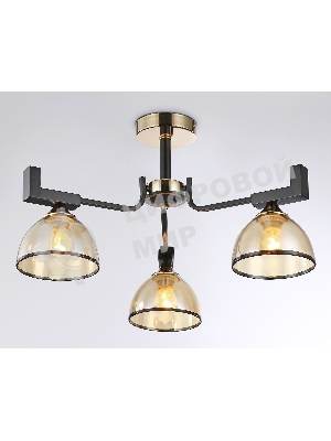 Светильник Ambrella light TR9098/3 BK/GD/TI черный/золото/янтарь E27*3 max 40W D600*316