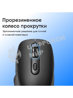 Мышь Оклик 417MW черный оптическая 3200dpi silent беспров. BT/Radio USB 6but (1677300)
