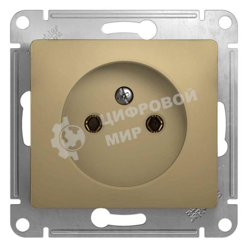 Механизм розетки 1-м СП Glossa 16А IP20 без заземл. титан SchE GSL000441