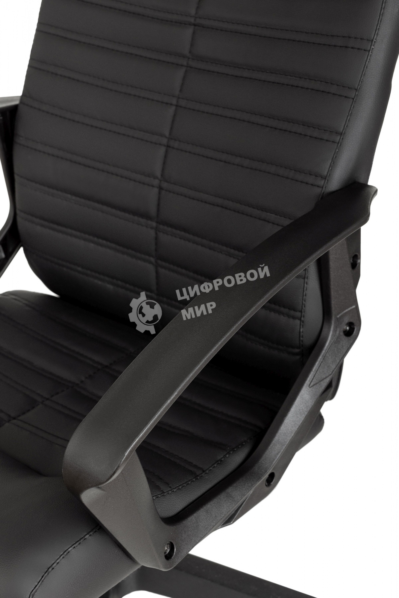 Кресло руководителя Бюрократ CH-480LT черный, эко.кожа, крестов. пластик