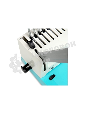 Переплетчик ГЕЛЕОС БП-16 бирюзово-белый на пластиковую пружину, А4, ручная перфорация 16 листов, переплет макс до 500 л., глубина перфорации 2-3-4-5 мм