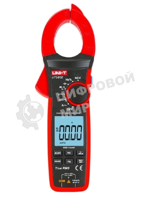 Токоизмерительные клещи UT205E Напряжение постоянного/переменного тока (1000 В); переменный ток (1000А); Сопротивление (60 МОм); Емкость (60 мФ); Частота (1 МГц)