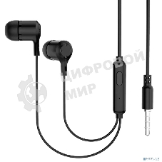 Проводные наушники Perfeo CALL черные, внутриканальные, встроенный микрофон