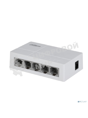 Коммутатор 5-в-1 Dahua DH-SF1005L/5 портов до 100 Мбит.с/коммутация до 1 Gbит.с/неуправляемый/Plug & Play/белый (DH-SF1005L)