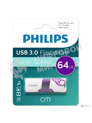 Флешка USB 64 Gb PHILIPS CITI3.0 64Gb, USB 3.0