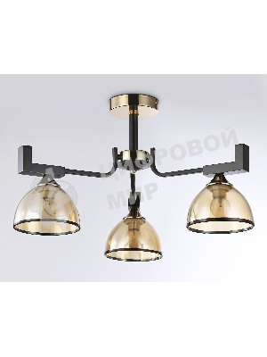 Светильник Ambrella light TR9098/3 BK/GD/TI черный/золото/янтарь E27*3 max 40W D600*316