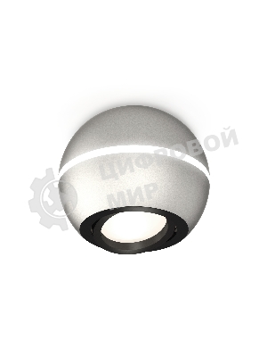 Светильник Ambrella Light XS1103010 SSL/PBK серебро песок/черный полированный MR16 GU5.3 LED 3W 4200K (C1103, N7002)
