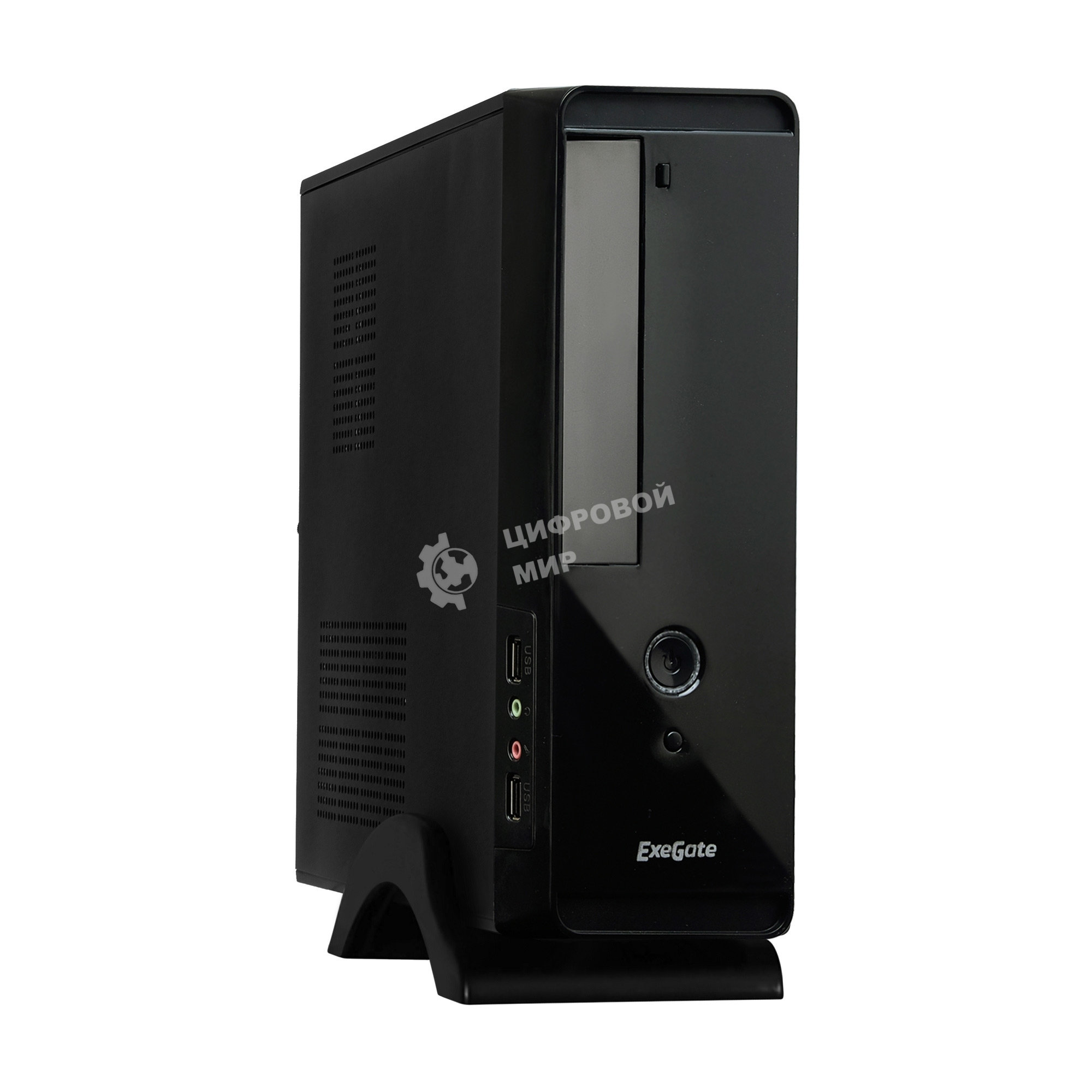 Компьютерный корпус MiniITX ExeGate MI-209 Black, miniITX/mATX, (M300, 80мм), 2хUSB, Audio