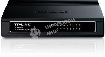 Коммутатор TP-Link SMB TL-SF1016D Коммутатор 16-port 10/100M Desktop Switch, 16 10/100M RJ45 ports, Plastic case