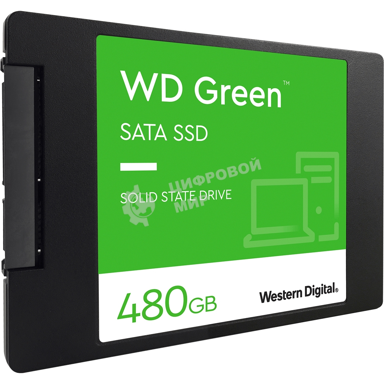 Накопитель SSD WD Green WDS480G3G0A, 480Gb, SATA III, 2.5