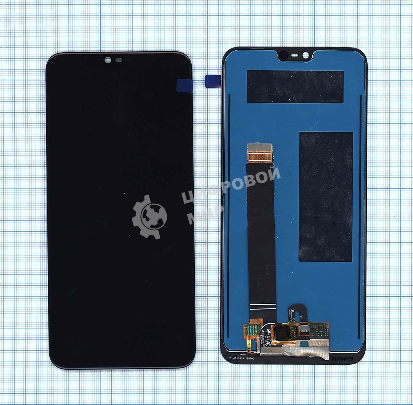 Дисплей для Nokia 7.1 черный