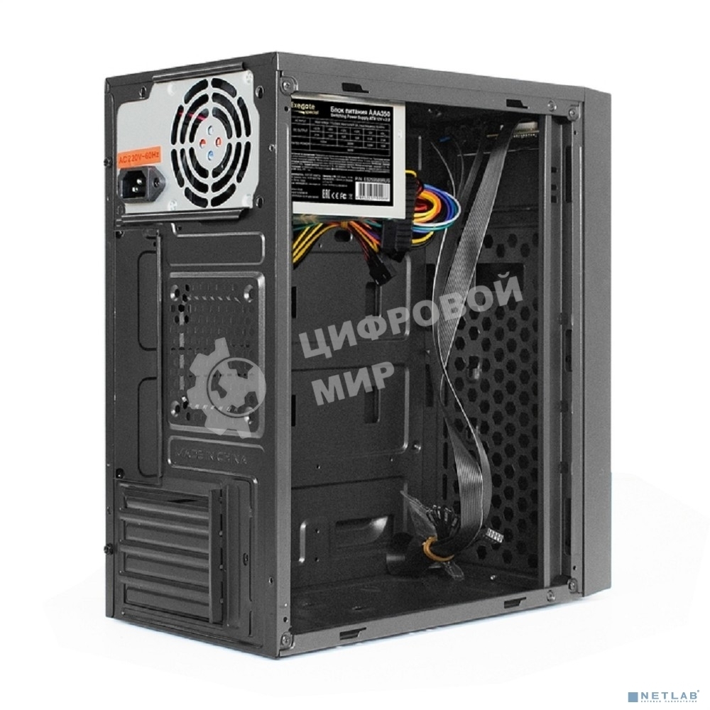 Компьютерный корпус Minitower ExeGate BAA-113-AAA350 (mATX, БП AAA350 с вент. 8см, 2*USB, аудио, черный)