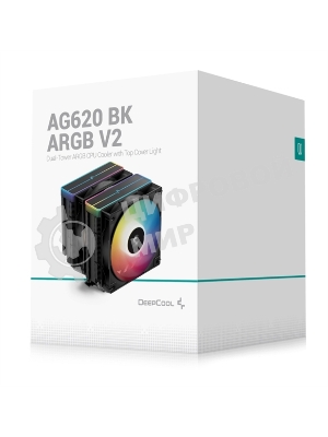Кулер для процессора DEEPCOOL AG620 BK ARGB V2 черный 120мм алюминий+медь 1850rpm 29.4db 4-pin 260W 157мм