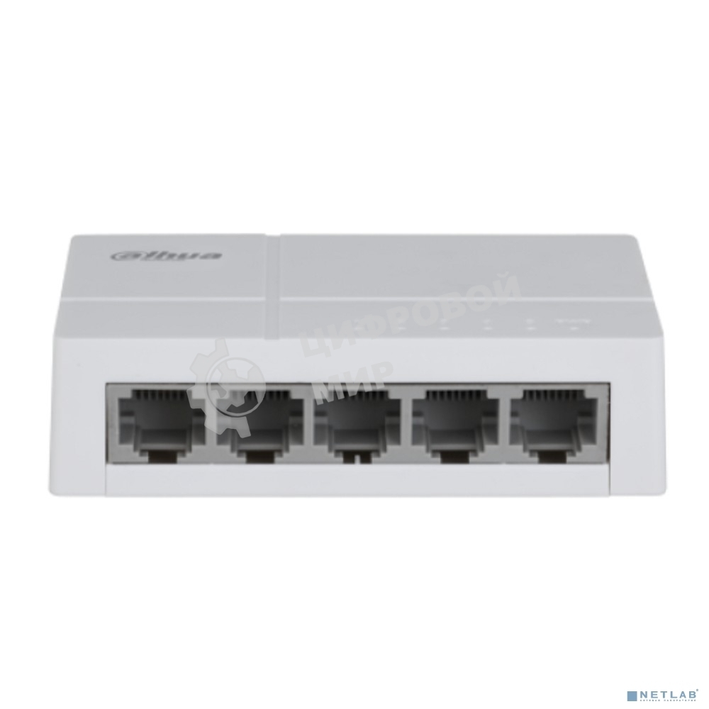 Коммутатор 5-в-1 Dahua DH-SF1005L/5 портов до 100 Мбит.с/коммутация до 1 Gbит.с/неуправляемый/Plug & Play/белый (DH-SF1005L)