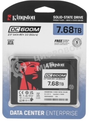 Накопитель SSD Kingston DC600M, 7680 Gb, SATA III, R/W 560/530 МБ/с