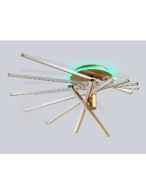 Потолочный светодиодный светильник Ambrella light FL6244 GD золото 125W 3000K-6400K+RGB 900*750*230 (ПДУ ИК)