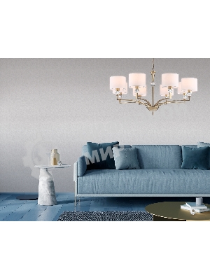 Люстра Ambrella light LH71133/8 BS/WH латунь/белый E14/8 max 40W D840*880