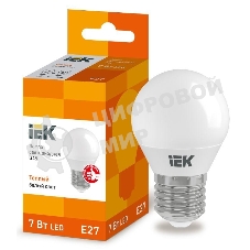 Лампа cветодиодная IEK LLE-G45-7-230-30-E27 ECO G45 шар 7Вт 230В 3000К E27