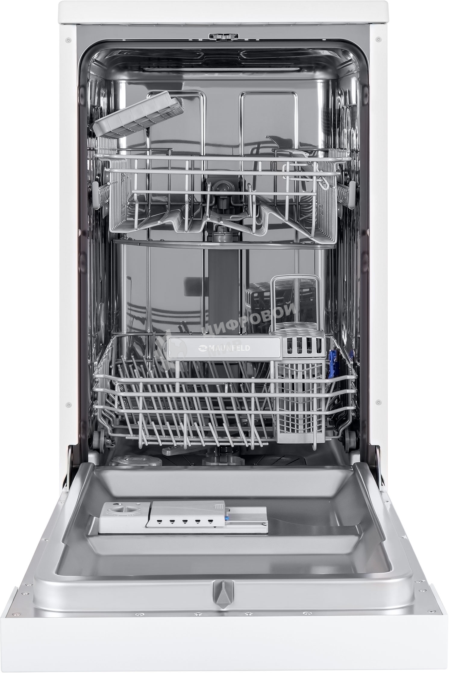 Посудомоечная машина Maunfeld MWF08S, белый, 44.8 см, 9 компл., 49 дБ, класс A+