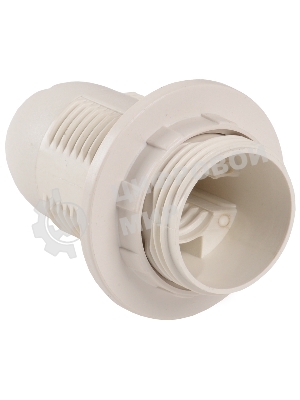 Патрон пластик с кольцом, Е14, белый, индивидуальный пакет, IEK Ппл14-02-К12