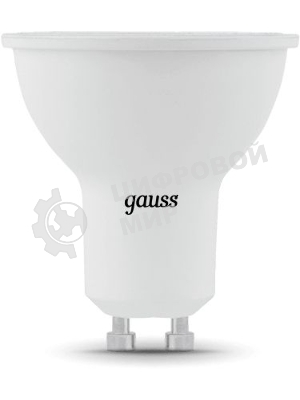 Лампа светодиодная Gauss черный 5Вт цок.: GU10 рефлек. 220B 4100K св. свеч. бел. ней. MR16 (упак.: 10 шт)