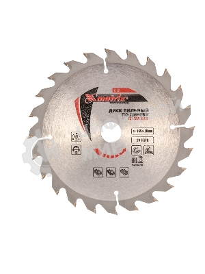 Пильный диск по дереву Matrix, ф165 х 20 мм, 24 зуба + кольцо 20/16
