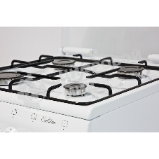 Плита комбинированная De Luxe 506040.00ГЭ (КР) ЧР белый, конфорок 4 шт, духовка 54 л, 50 см x 85 см x 60 см