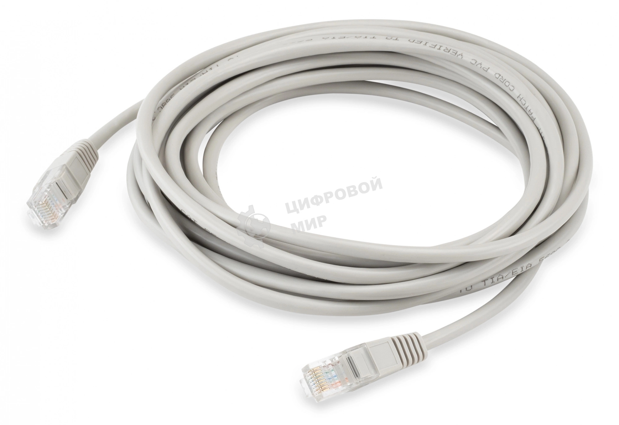 Патч-корд Buro LSZH UTP cat.5e 5м серый RJ-45 (m)-RJ-45 (m)