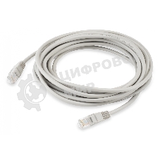 Патч-корд Buro LSZH UTP cat.5e 5м серый RJ-45 (m)-RJ-45 (m)