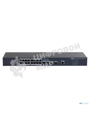 Коммутатор 20-портовый управляемый Dahua DH-SG4020, уровень L2, 18xRJ45 1Gb, 2xRJ45 1Gb uplink, коммутация 56 Гбит/с, MAC-таблица 8K, металл