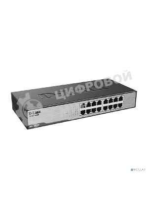 Коммутатор неуправляемый D-Link DES-1016D/I1A с 16 портами 10/100Base-TX
