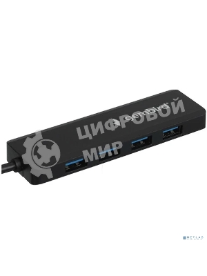 Концентратор USB 3.0 Gembird UHB-C414, 4 порта, кабель 19см, с доп питанием (Type-C)