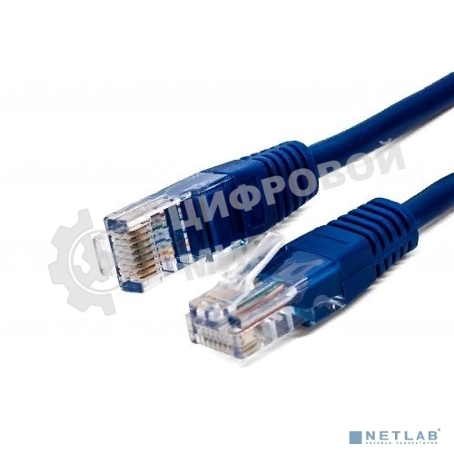 Кабель патч-корд, Filum FL-U5-2M-BL U/UTP 5e cat. 2м, 26AWG(7x0.16 мм), омедненный алюминий (CCA), PVC, синий