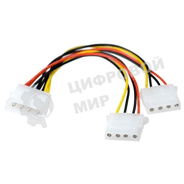 Разветвитель питания IDE-устройств Molex (IDE) в 2*Molex (IDE), 15 см ExeGate