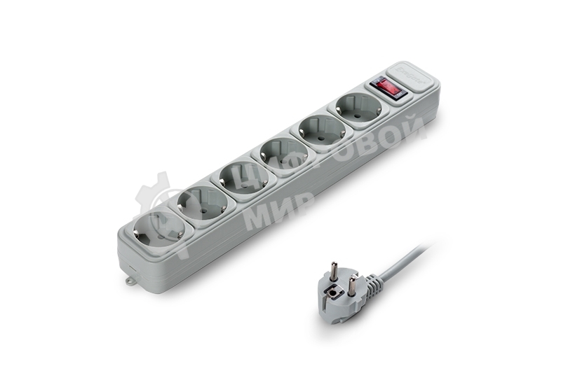 Сетевой фильтр ExeGate EX119394RUS SP-6-5G (6 розеток, 5 м, евровилка, серый)