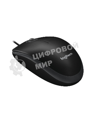Мышь проводная Logitech B100 черный, 1000 dpi, USB, кнопки - 3