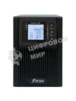 Источник бесперебойного питания PowerMan Online 2000VA черный (Online-Double conversion/LCD Display/USB/Software/RJ11/45,RS-232)