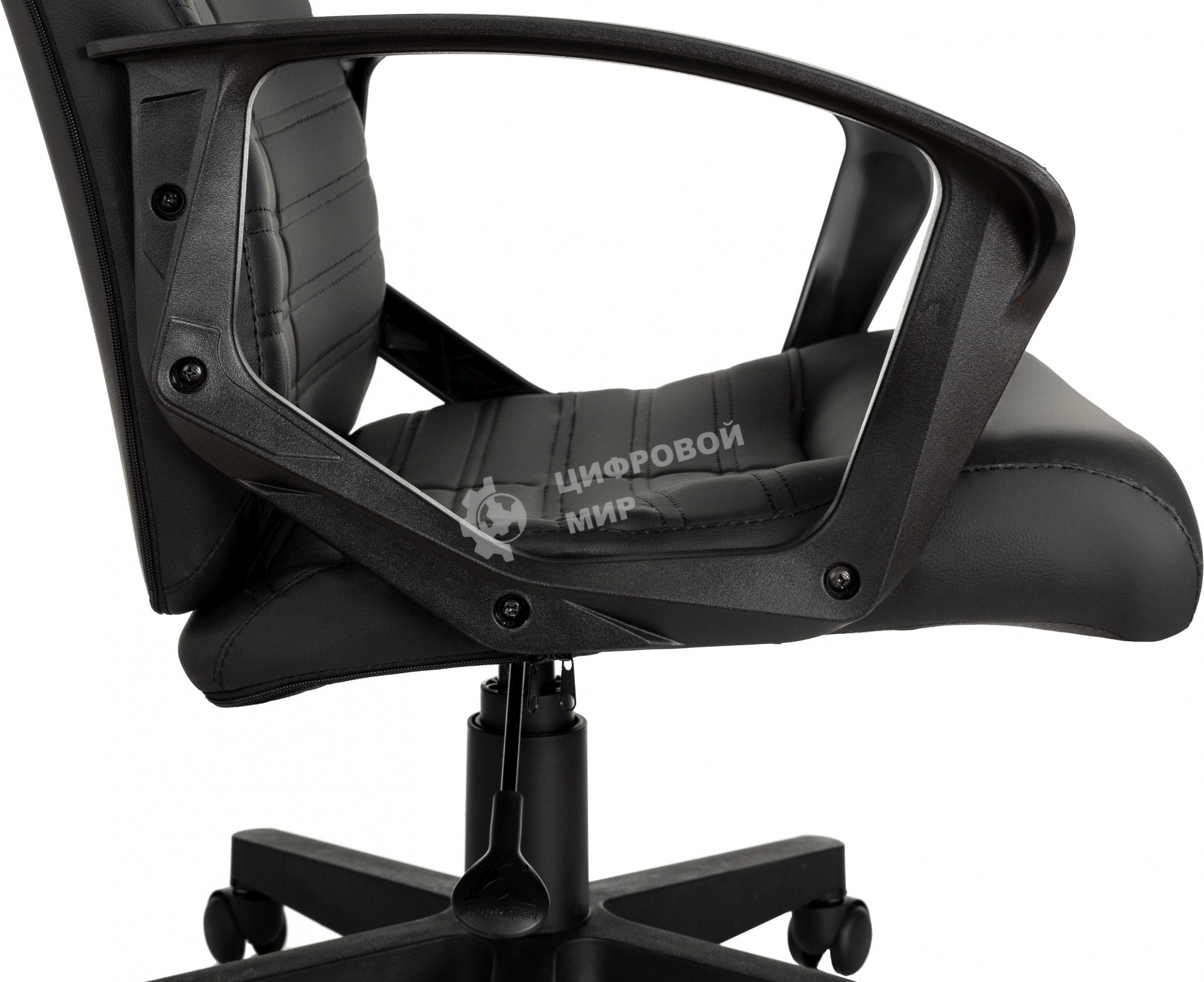 Кресло руководителя Бюрократ CH-480LT черный, эко.кожа, крестов. пластик